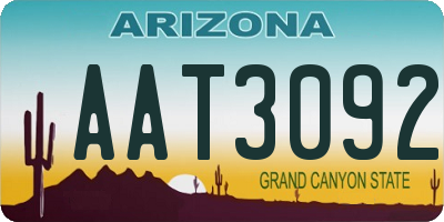 AZ license plate AAT3092