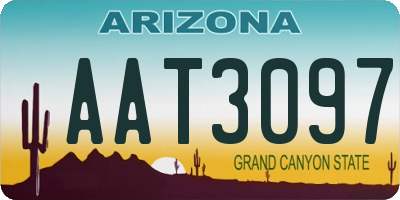 AZ license plate AAT3097