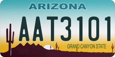 AZ license plate AAT3101