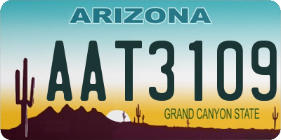 AZ license plate AAT3109