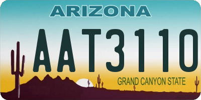 AZ license plate AAT3110