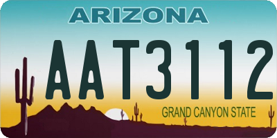 AZ license plate AAT3112