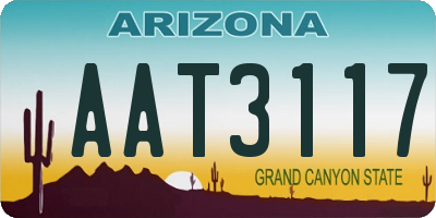 AZ license plate AAT3117