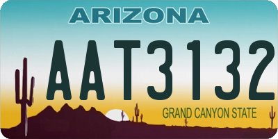 AZ license plate AAT3132