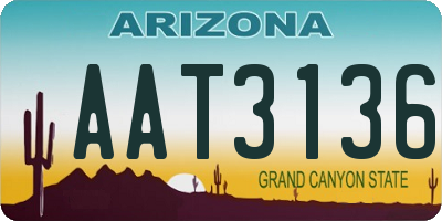 AZ license plate AAT3136