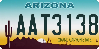 AZ license plate AAT3138