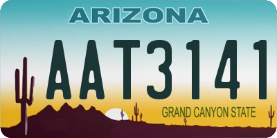 AZ license plate AAT3141