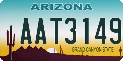 AZ license plate AAT3149