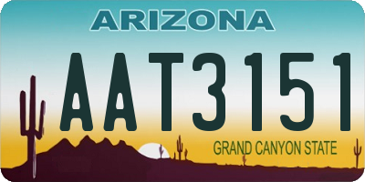 AZ license plate AAT3151