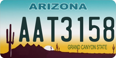 AZ license plate AAT3158