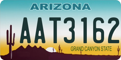 AZ license plate AAT3162