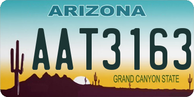 AZ license plate AAT3163