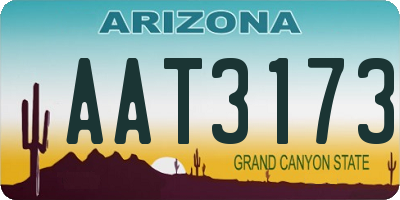 AZ license plate AAT3173