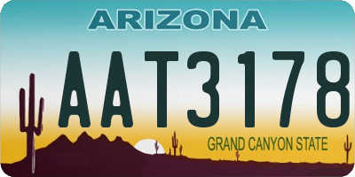 AZ license plate AAT3178