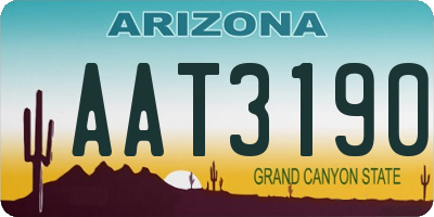 AZ license plate AAT3190
