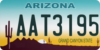 AZ license plate AAT3195