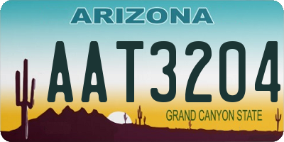 AZ license plate AAT3204