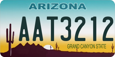 AZ license plate AAT3212