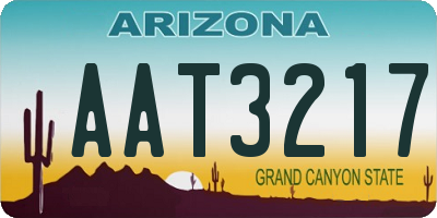 AZ license plate AAT3217