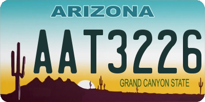 AZ license plate AAT3226