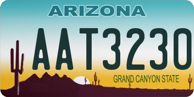 AZ license plate AAT3230