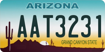 AZ license plate AAT3231