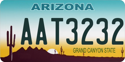 AZ license plate AAT3232