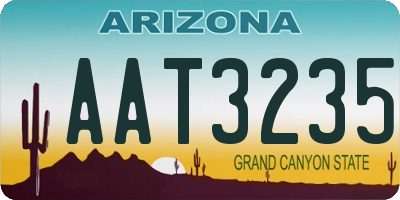AZ license plate AAT3235