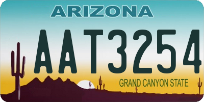 AZ license plate AAT3254