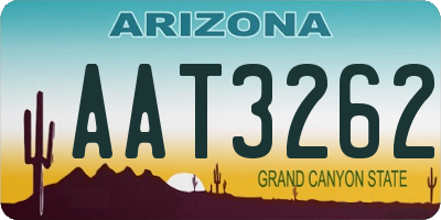 AZ license plate AAT3262