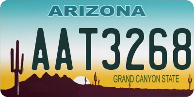 AZ license plate AAT3268
