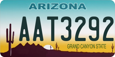 AZ license plate AAT3292