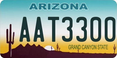 AZ license plate AAT3300