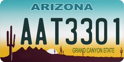 AZ license plate AAT3301