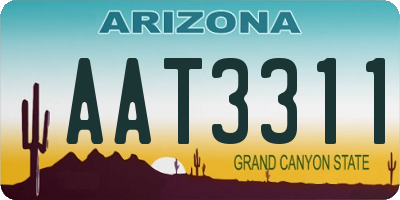 AZ license plate AAT3311
