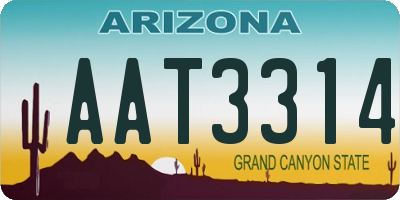 AZ license plate AAT3314