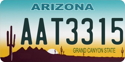 AZ license plate AAT3315