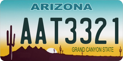 AZ license plate AAT3321