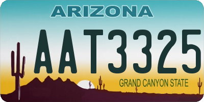 AZ license plate AAT3325