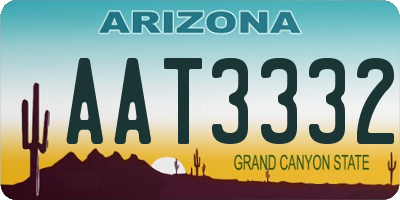 AZ license plate AAT3332