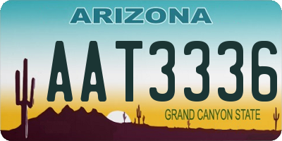 AZ license plate AAT3336