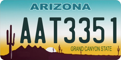 AZ license plate AAT3351