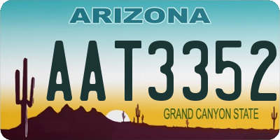 AZ license plate AAT3352