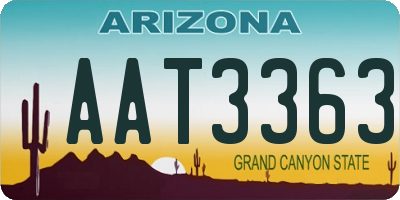 AZ license plate AAT3363