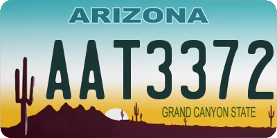 AZ license plate AAT3372