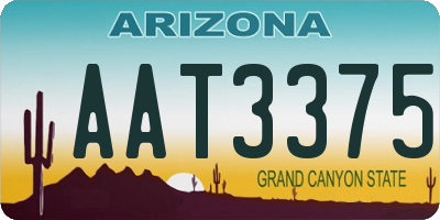 AZ license plate AAT3375