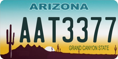 AZ license plate AAT3377