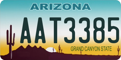 AZ license plate AAT3385