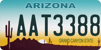 AZ license plate AAT3388
