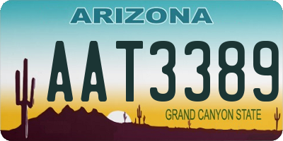 AZ license plate AAT3389